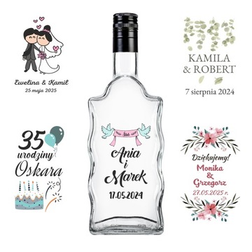 50szt butelka FALA 500 ml z nadrukiem + zakrętki
