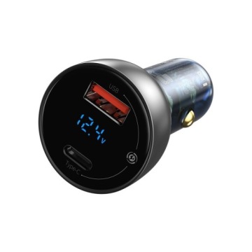 Автомобильное зарядное устройство Baseus 65W 5A USB-C кабель 1M