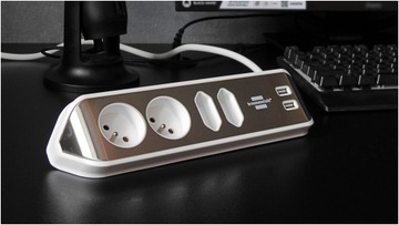 Удлинитель Удлинитель Сатиновый 4 розетки Кабель 2 м 2xUSB Сертификат CE