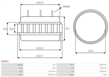 ОБМОТКА ГЕНЕРАТОРА AS-PL