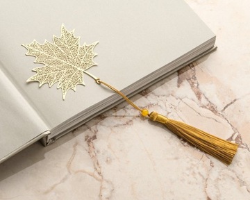 КЛЕНОВЫЙ ЛИСТ МЕТАЛЛИЧЕСКАЯ ЗАКЛАДКА ДЛЯ КНИГИ В ПОДАРОК