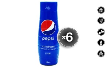 6x SYROP KONCENTRAT PEPSI COLA DO SATURATORA SODASTREAM 9L NAPOJU z 440ml