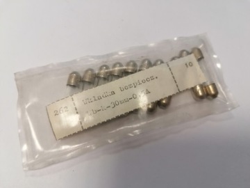 Wkładka bezpiecznikowa Wb-K 30mm 0,5A 30szt