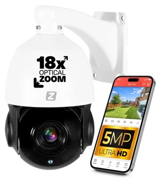 Kamera Obrotowa IP PoE 5MPx AUDIO DETEKCJA IP67 18xZOOM OPTYCZNY 80M IR