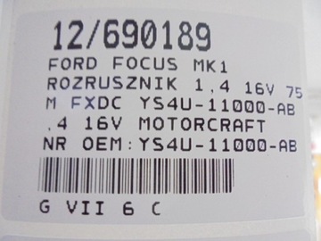FORD FOCUS MK1 STARTÉR YS4U-11000-AB 1,4 16V