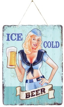 Tabliczka Falowana Ice Cold Beer DEKOR OBRAZKI