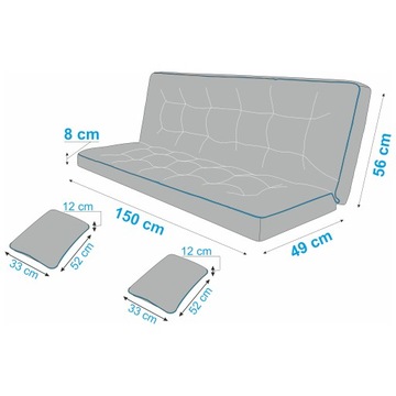 Подушка-качалка Подушка для садовой скамейки Водонепроницаемая 150 см + 2 Яски