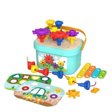 UKŁADANKA MONTESSORI KOŁKI W PUDEŁKU STOSY NAWLEKANKA TOKKY TOY