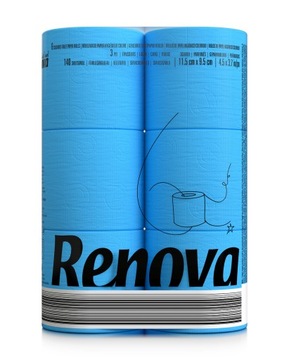 Niebieski papier toaletowy Renova 6szt