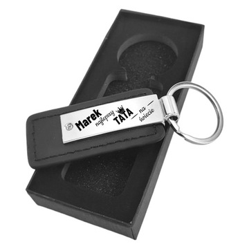 БРЕЛОК КОЖАНЫЙ МЕТАЛЛ ПОДАРОК ​​НА ДЕНЬ ОТЦА С ГРАВИРОВКОЙ ПАПА