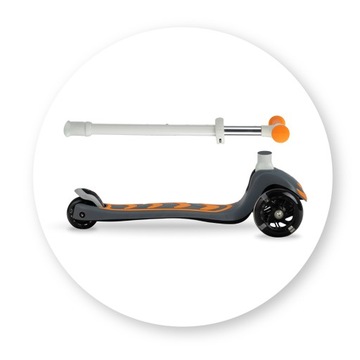 OUTLET MoMi VIVIO - HULAJNOGA TRÓJKOŁOWA - SKŁADANA - LED - pomarańczowa