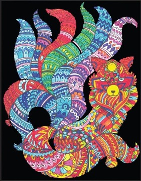 Lis Kitsune Kolorowanka welwetowa 47 x 35 cm