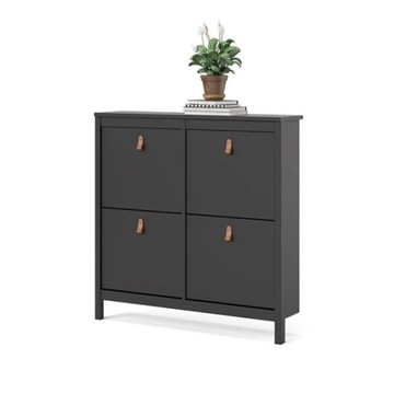 Szafka na buty duża stojąca czarny mat 102 x 25 x 103 cm na 12 par butów
