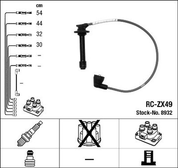 KABEL ZAPALOVACÍ NGK 8932 RC-ZX49