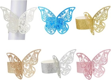 50 штук бумажных колец для салфеток, 3D зажимы, для свадьбы, крещения