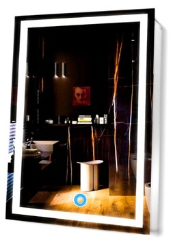 LUSTRO LED 70x90 PODŚWIETLANE ŁAZIENKOWE WŁĄCZNIK