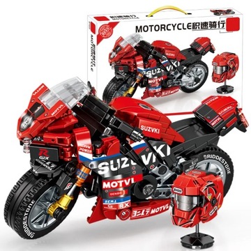 Technical City Speed Racing Motorcycle Car Model Building Block MOC Expert