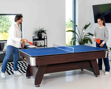 Stół do bilarda i tenisa 7FT 3w1 nakładka bilardowa biesiadna ping-pong
