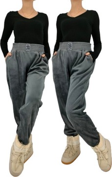 Velúrové nohavice dámske vrecká s gumou v páse
