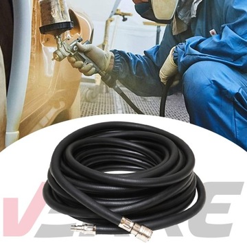 ТОЛСТЫЙ ПНЕВМАТИЧЕСКИЙ РЕЗИНОВЫЙ ШЛАНГ ДЛИНОЙ 5 м ДЛЯ КОМПРЕССОРА, ОБРЕЗАННЫЙ ШЛАНГ С СОЕДИНИТЕЛЯМИ