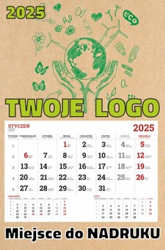 Календарь ECO SINGLE 2025 с фирменной печатью вашего логотипа, 150 шт.
