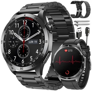 ZEGAREK SMARTWATCH MĘSKI Z ROZMOWAMI EKG POMIAR CUKRU BMI Ciśnieniomierz