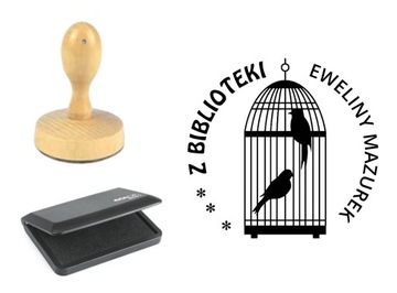 PIECZĄTKA OKRĄGŁA EX LIBRIS STEMPEL 5 CM PODUSZKA