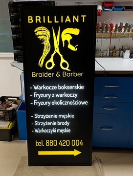 100x33 kaseton Baner Salon Fryzjerski podświetlany LED tablica reklamowa