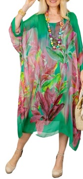 Sukienka elegancka midi BAT strelicje, jedwab zielony Gucci Włochy