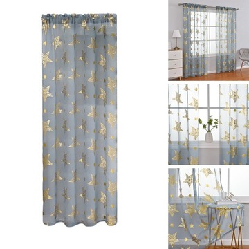 Nowoczesne zasłony okienne luksusowe dekoracje przezroczyste zasłony gwiazda 100x130cm