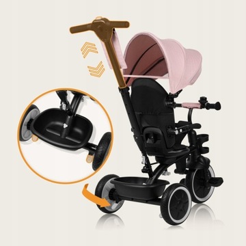 ТРЕХКОЛЕСНАЯ ДЕТСКАЯ АВТОМОБИЛЬ 2-в-1 ПОВОРОТНАЯ НА 360° LIONELO BERRY