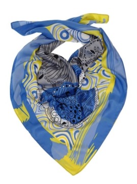 Chusta satyna apaszka OWOCE MDB-32D szafir