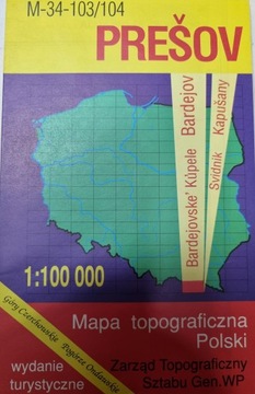 Presov. Mapa topograficzna 1:100 tys. M-34-103/104 /WZKart/