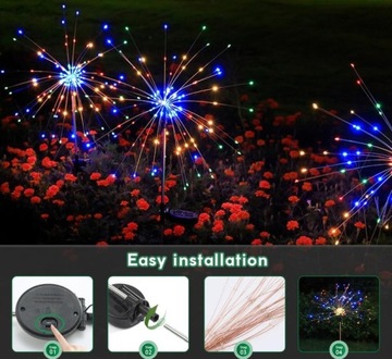 4x солнечные фейерверки, светодиодные садовые лампы