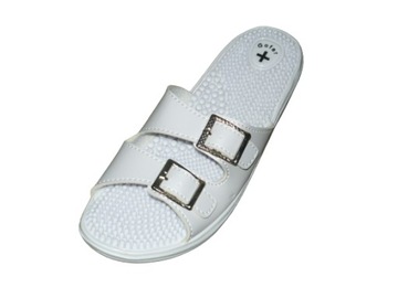 БЕЛЫЕ ШИПКИ МАССАЖНЫЕ МЕДИЦИНСКИЕ ТАПОЧКИ ФАКИРКИ, РАЗМЕР, 37 / 24 СМ