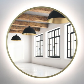 КРУГЛОЕ ЗОЛОТОЕ ЗЕРКАЛО 85 СМ LED