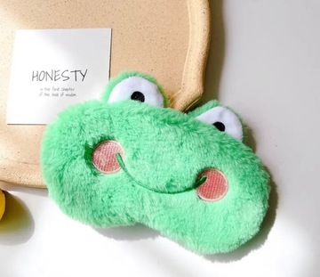 СПАЛЬНАЯ МАСКА ДЛЯ ГЛАЗ МАСКА РЕЛАКСАЦИЯ зеленая лягушка ЛЯГУШКА