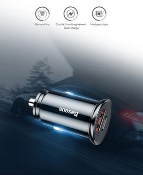 Автомобильное зарядное устройство Baseus Quick Charge 4.0 USB QC4.0 QC3.0 QC SCP 5A PD Type C