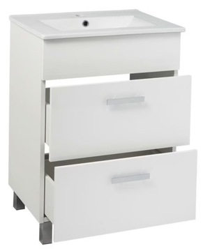 ПОЛЬША Шкаф с умывальником 60 см белый, STANDING + кран