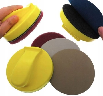 Blok klocek szlifierski ręczny okrągły 125mm na rzep do szlifowania Kormax