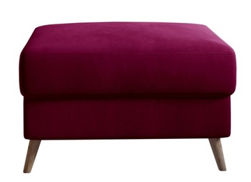 Pufa ASGARD czerwona 77x75 cm skandynawski RIBES