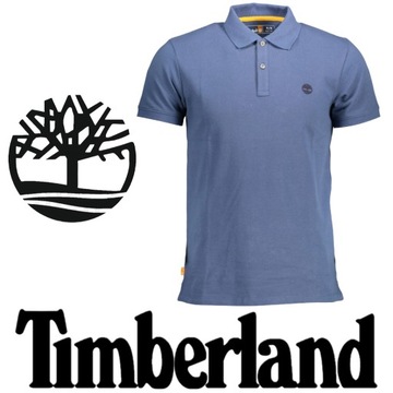 KOSZULKA POLO MĘSKA TIMBERLAND SLIM FIT NIEBIESKA R. L