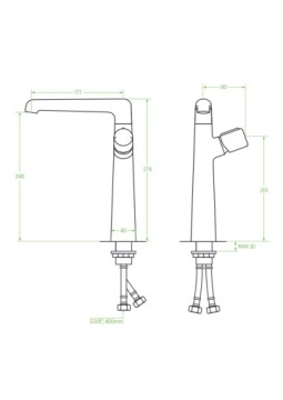 Смеситель для КУХНИ, высокий излив, графит PRETTO