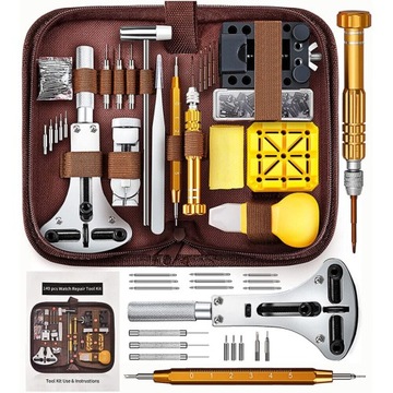 ZESTAW ZEGARMISTRZOWSKI NARZĘDZIA KLUCZ ETUI DO NAPRAWY ZEGARKÓW 162SZT