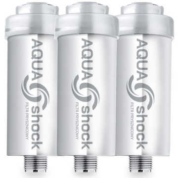 FILTR WODY DO DESZCZOWNICY POD PRYSZNIC CHROM SREBRNY 3x AQUA shock