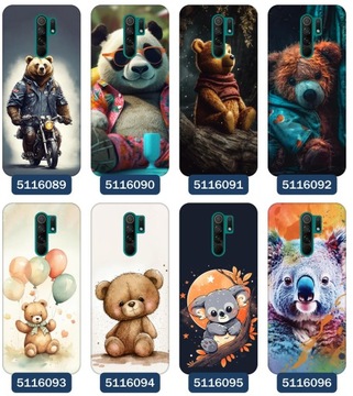 Etui do Xiaomi Redmi 9 Wzory Misie Miś Koala Panda Niedźwiedź