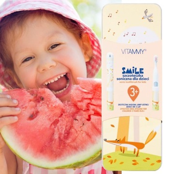 ЗВУКОВАЯ ЭЛЕКТРИЧЕСКАЯ ЗУБНАЯ ЩЕТКА ДЛЯ ДЕТЕЙ VITAMMY SMILE + ЧЕХОЛ + БЕСПЛАТНО