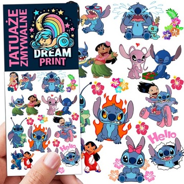 TATUAŻE ZMYWALNE DLA DZIECI DZIECIĘCE STITCH WZORY JAKOŚĆ
