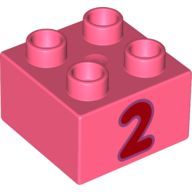 LS NOWE LEGO DUPLO TEMATYCZNY KLOCEK 2x2 CYFRA 2