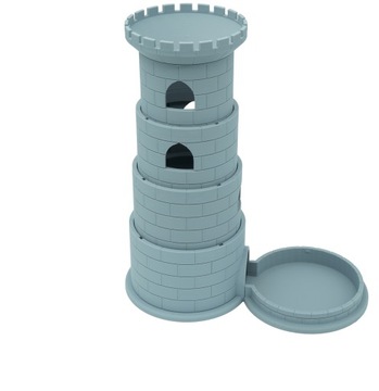 Складная древняя башня для игральных костей - Dice Tower Светло-серый